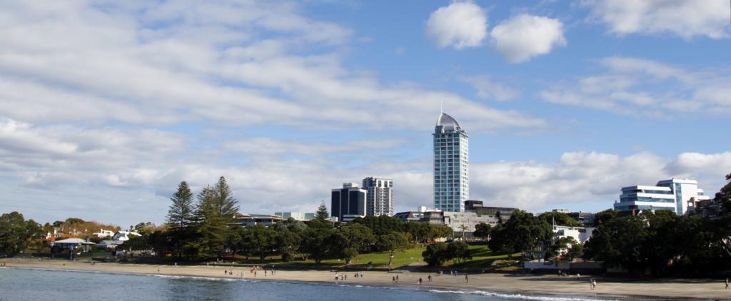 Takapuna beach and skyline view