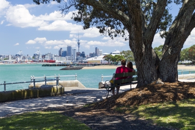 Auckland property investor couple at Devonport park